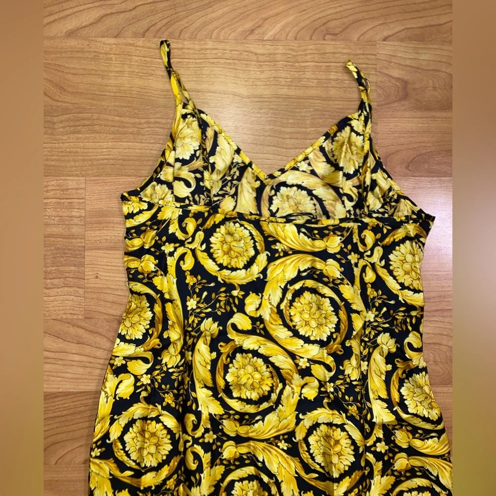 Versace Barocco Silk Pajama Slip Medium
